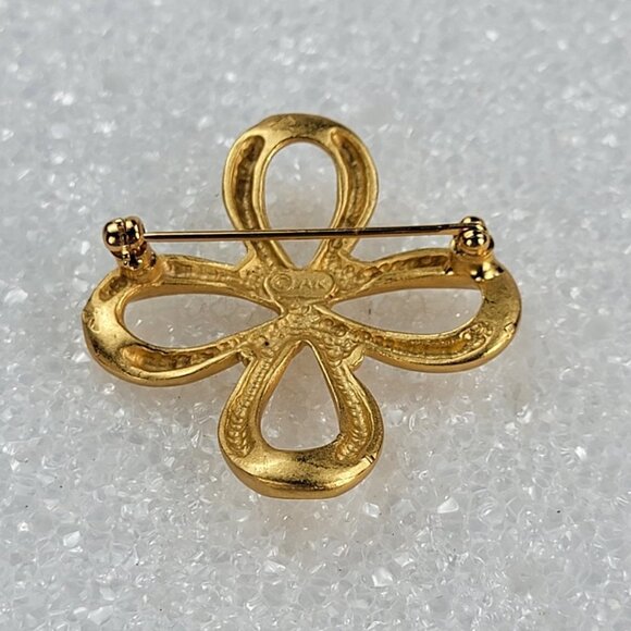AK Anne Klein Gold Tone Knott Brooch 1.5" - Picture 5 of 8